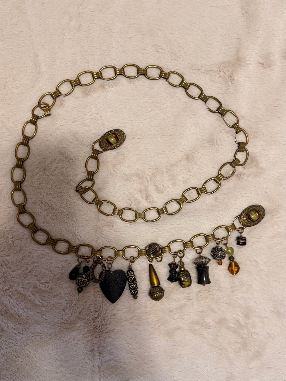 Vintage Marjorie Baer SF Belt Brass Chain & Jewelry Belt - Total 45”